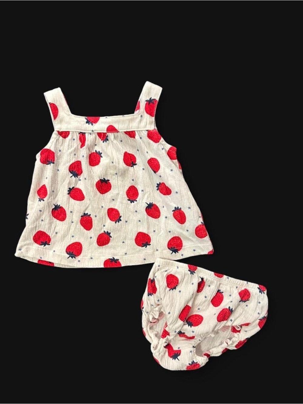 Carter's Cream Tank & Bloomers with Red Strawberry Pattern